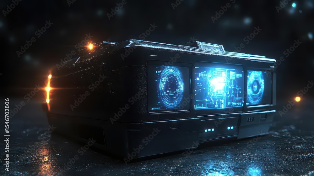 Naklejka premium Futuristic Tech Device with Displays