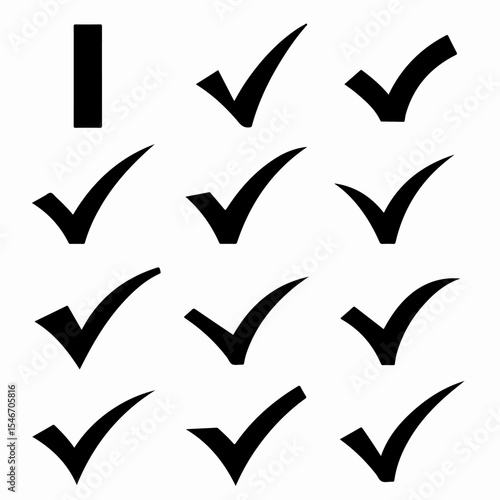 Check marks collection correctness approval selection