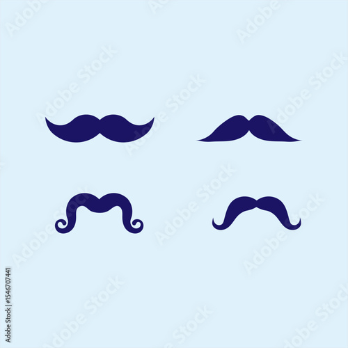 mustache silhouette vector set, moustache icon collection