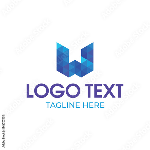 abstract W logo design