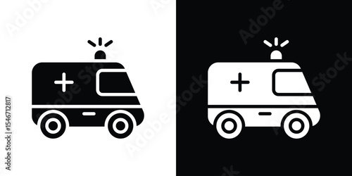 Ambulance icon of a flat style vector