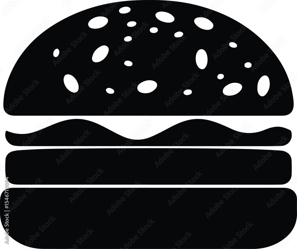 Silhouette Burger with Cheese slice Silhouette Burger with Cheese slice