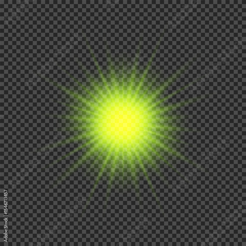 Light effect of green lens flares