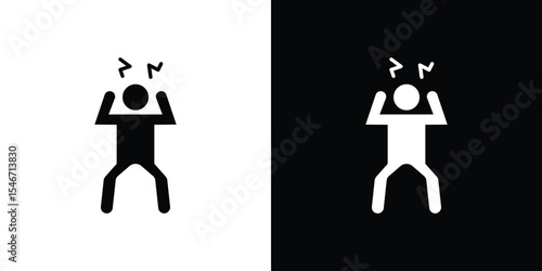 Angry human icon of a flat style vector