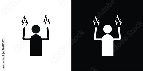 Angry human icon of a flat style vector