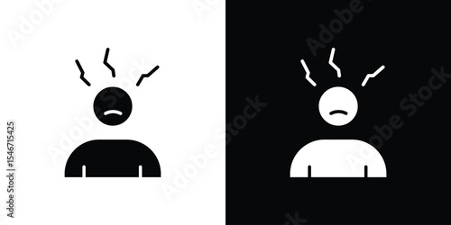 Anxiety icon of a flat style vector