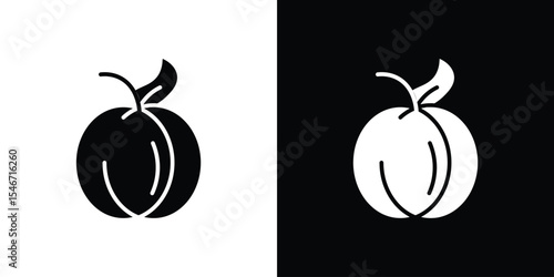 Apricot icon of a flat style vector