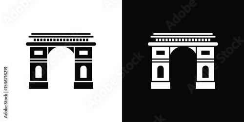 Arc de Triomphe icon of a flat style vector