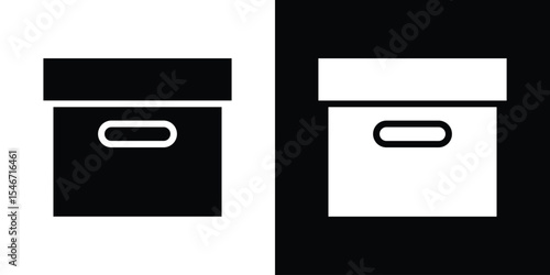 Archive icon of a flat style vector
