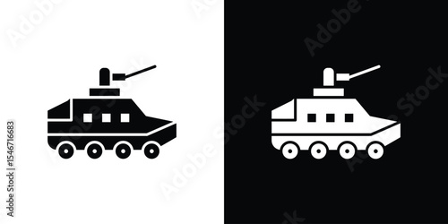 Armored vehicle icon of a flat style vector