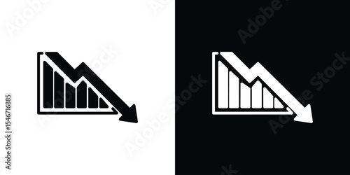 Arrow trend-down icon of a flat style vector