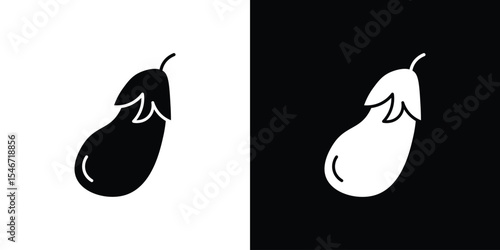 Aubergine icon of a flat style vector