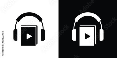 Audiobook icon of a flat style vector