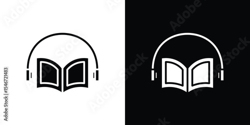 Audiobook icon of a flat style vector