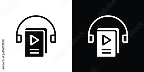 Audiobook icon of a flat style vector