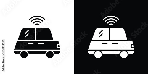 Autonomous car icon of a flat style vector
