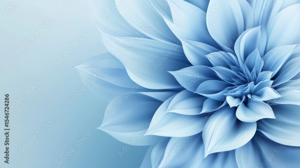Obraz premium Abstract pastel blue flower blossom, close-up view.