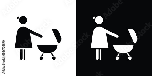 Baby sitter icon of a flat style vector