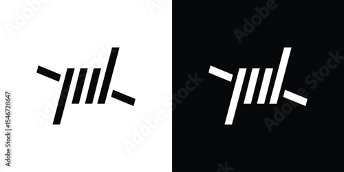 Barbed Wire icon of a flat style vector