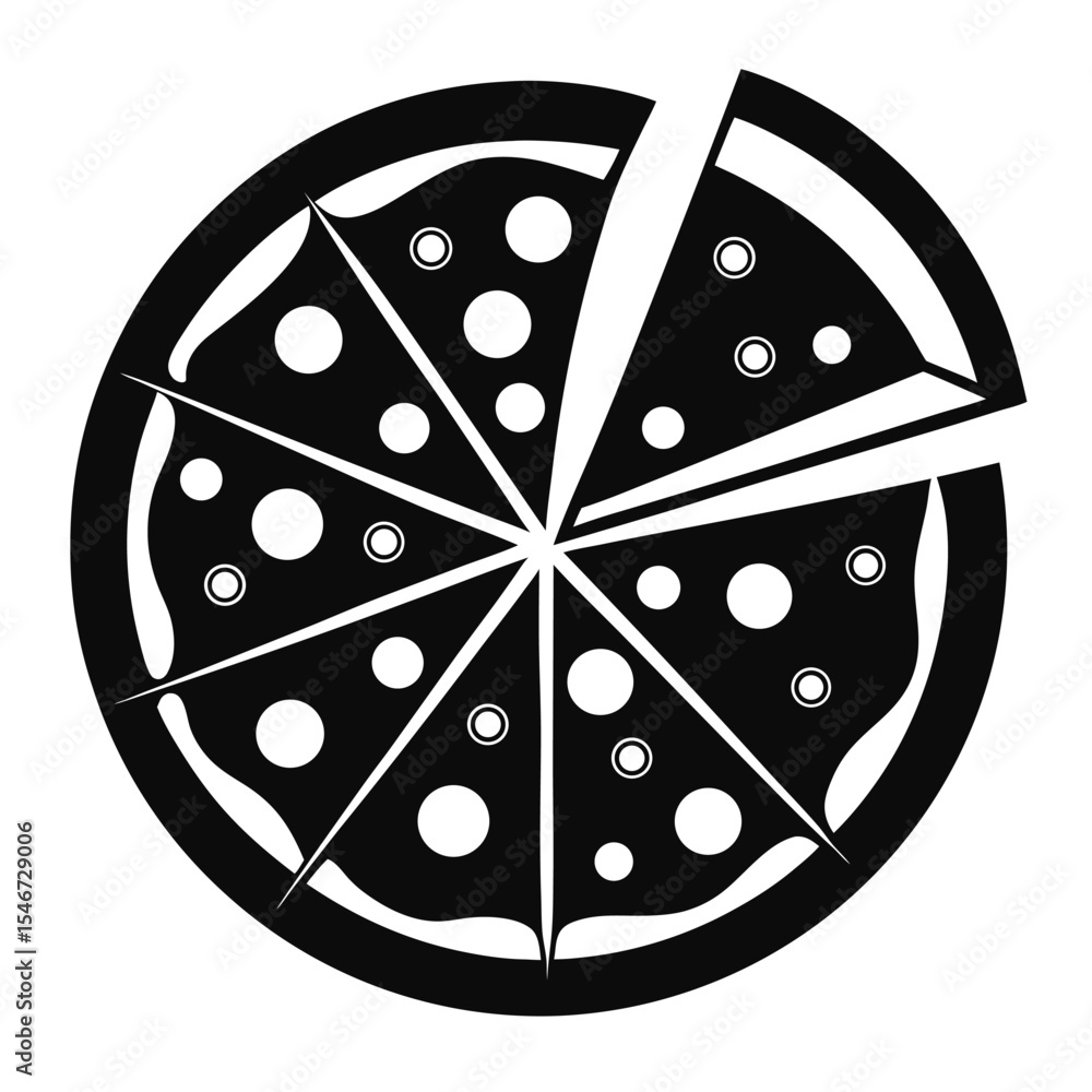 A pizza with a slice missing isolated on white background is ready to be eaten A pizza with a slice missing isolated on white background is ready to be eaten