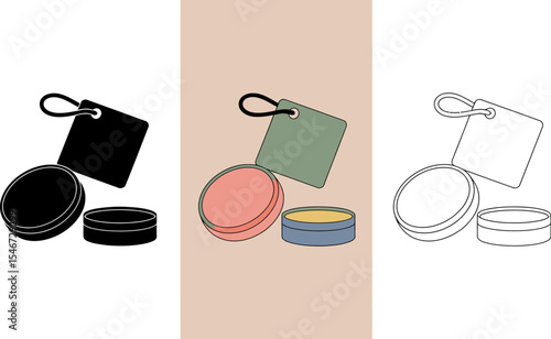 Cosmetic product mockup with tag and containers for branding and packaging design presentation needs editable stock vector illustration