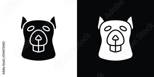 Beaver icon of a flat style vector