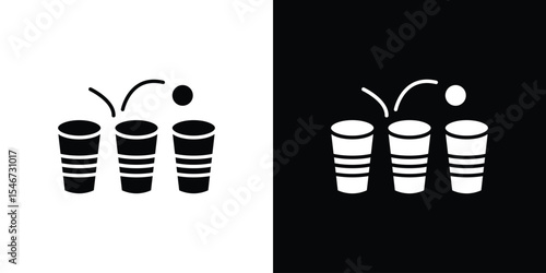 Beer pong icon of a flat style vector