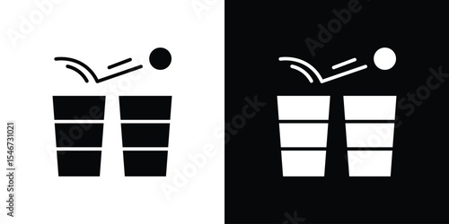 Beer pong icon of a flat style vector