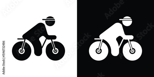 Bicycle rider icon of a flat style vector