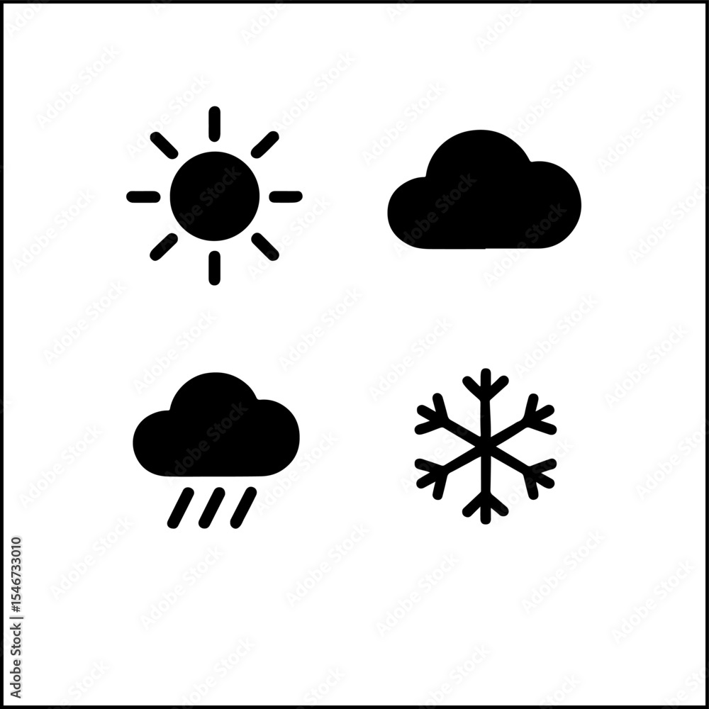 Weather icon set vector silhouette Weather icon set vector silhouette