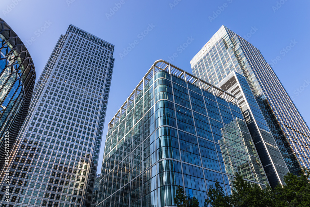 custom made wallpaper toronto digitalModern London Skyscrapers - Canary Wharf Financial District. London, UK, 4 June 2023