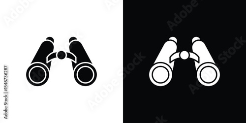 Binoculars icon of a flat style vector