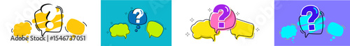 Bubble question marks. And the answers to them. The concept of frequently asked questions..