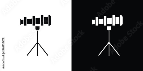 Boat Telescope icon of a flat style vector