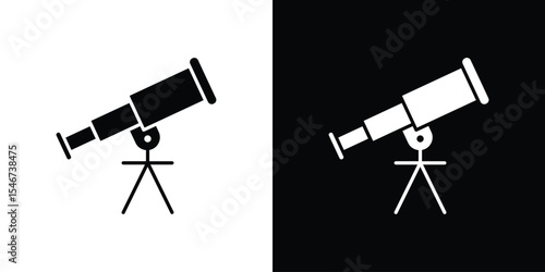 Boat Telescope icon of a flat style vector