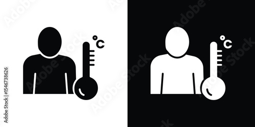 Body temperature icon of a flat style vector