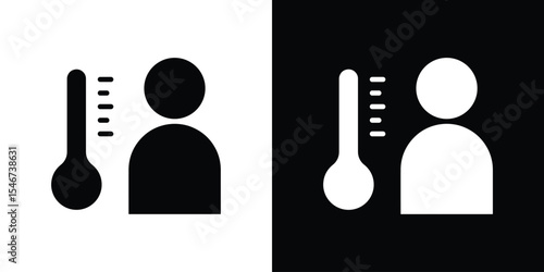 Body temperature icon of a flat style vector