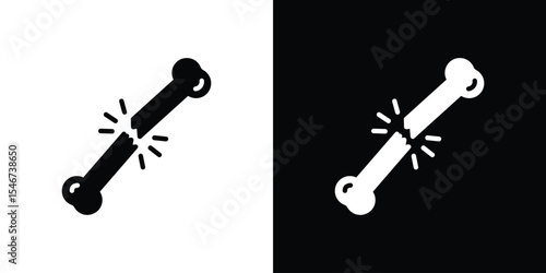 Bone break icon of a flat style vector