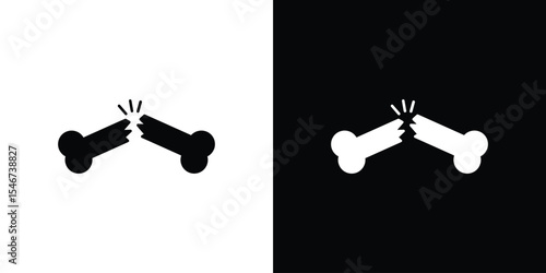 Bone break icon of a flat style vector