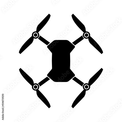 Drone icon black and white colour top view
