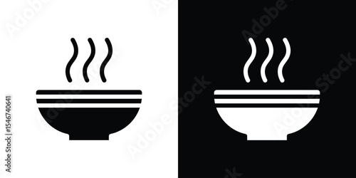 Bowl of soup icon of a flat style vector