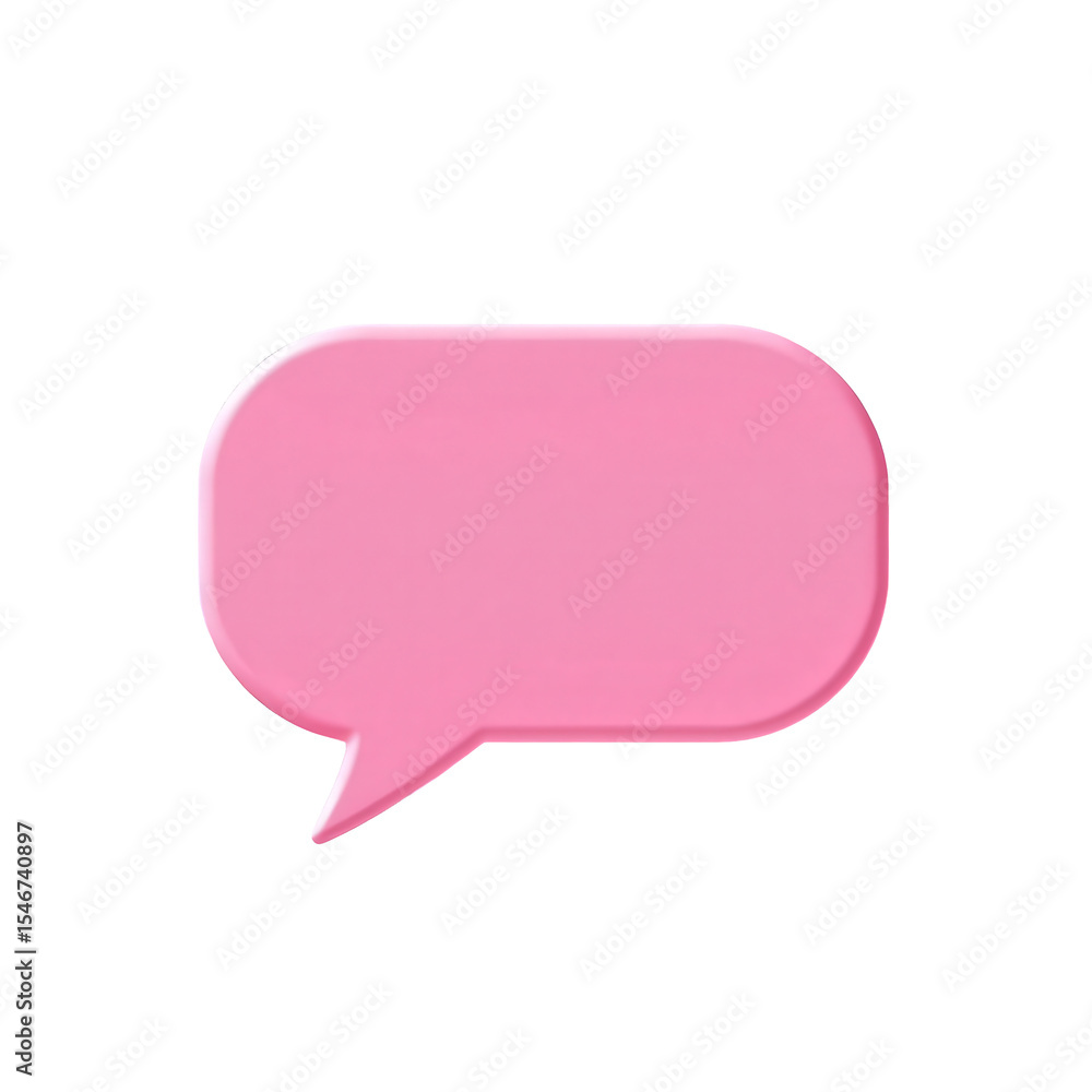 Glossy pink speech bubble on a transparent background ideal for communication and social media graphics Glossy pink speech bubble on a transparent background ideal for communication and social media graphics
