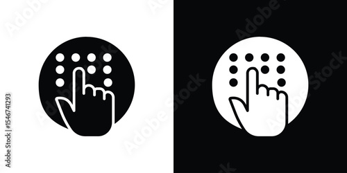 Braille icon of a flat style vector
