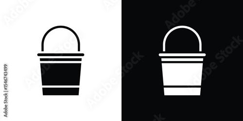 Bucket icon of a flat style vector