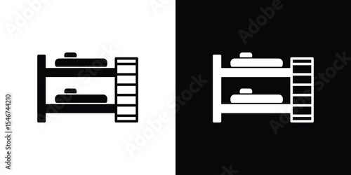 Bunk bed icon of a flat style vector