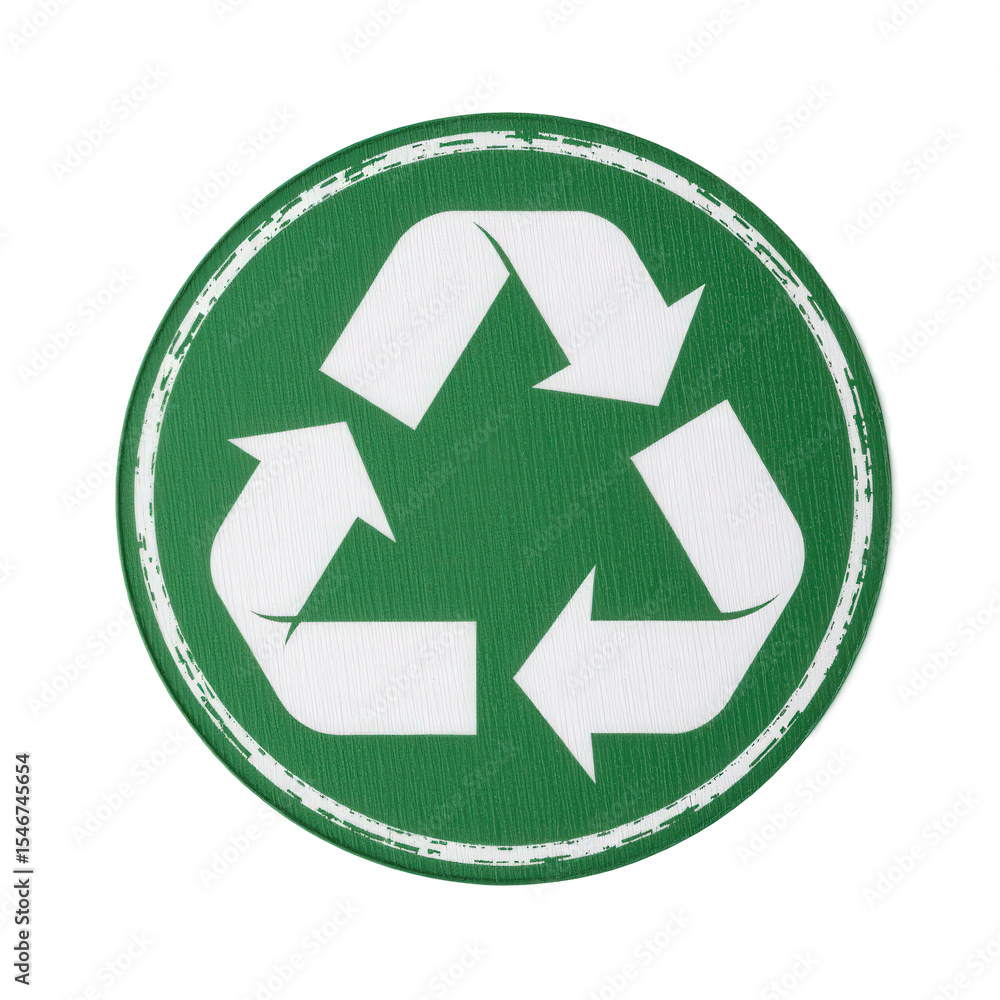 Green Recycling Symbol on Textured Background for Environmental Awareness and Sustainability Initiatives Green Recycling Symbol on Textured Background for Environmental Awareness and Sustainability Initiatives