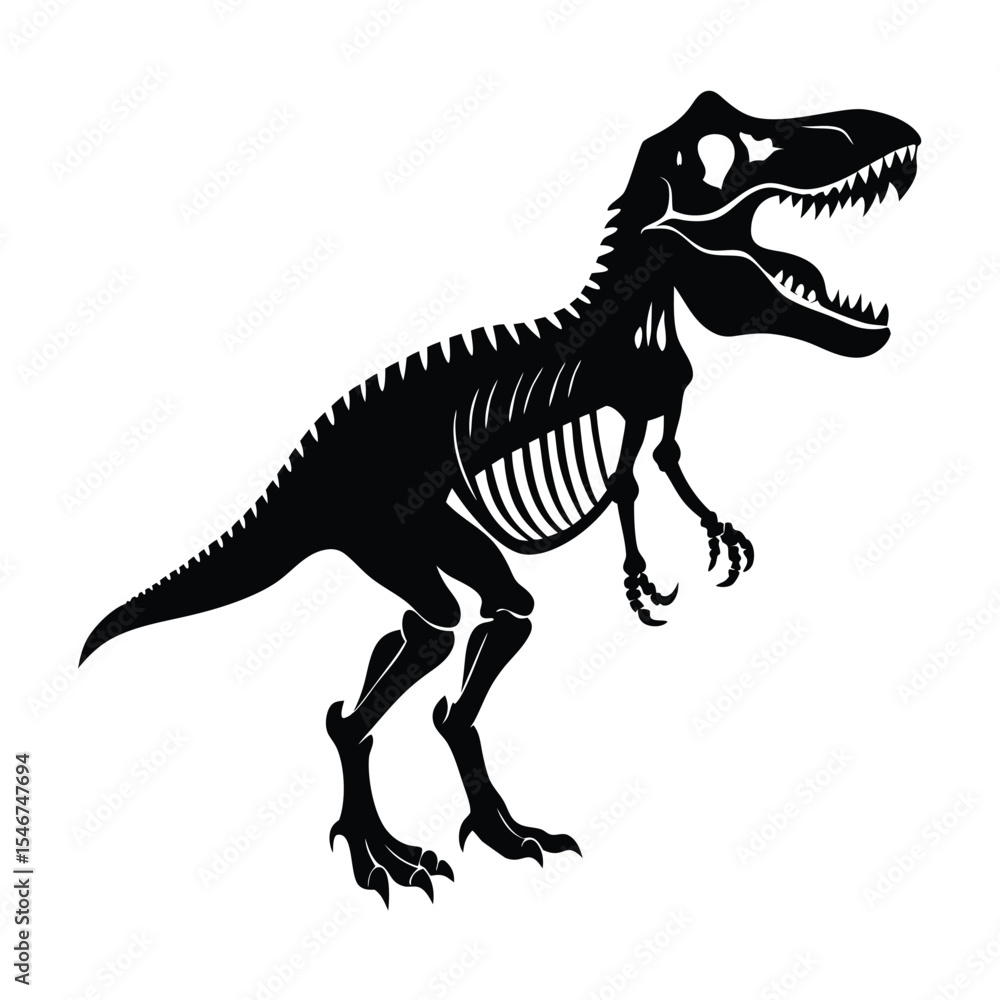 T rex dinosaur silhouette running in prehistoric jurassic nature vector illustration T rex dinosaur silhouette running in prehistoric jurassic nature vector illustration