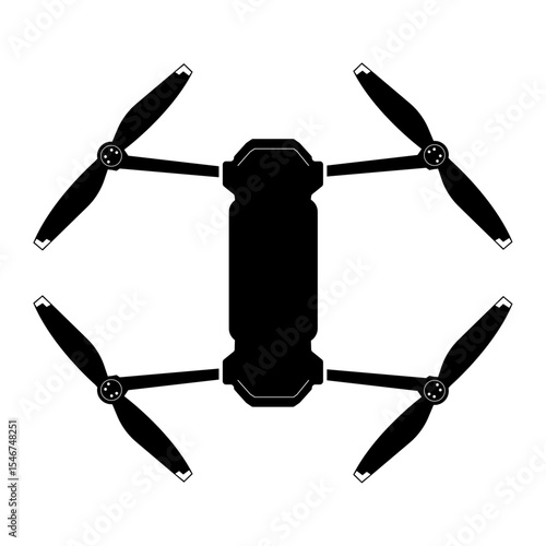 Drone icon vector black colour top view