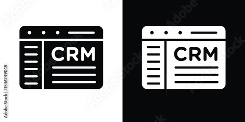 CRM icon of a flat style vector