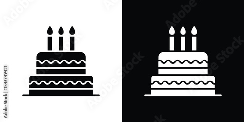 Cake icon of a flat style vector